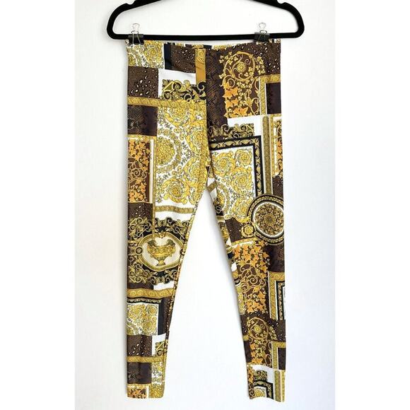 Versace Mosaic Baroque Patchwork Print Leggings - Picture 2 of 7
